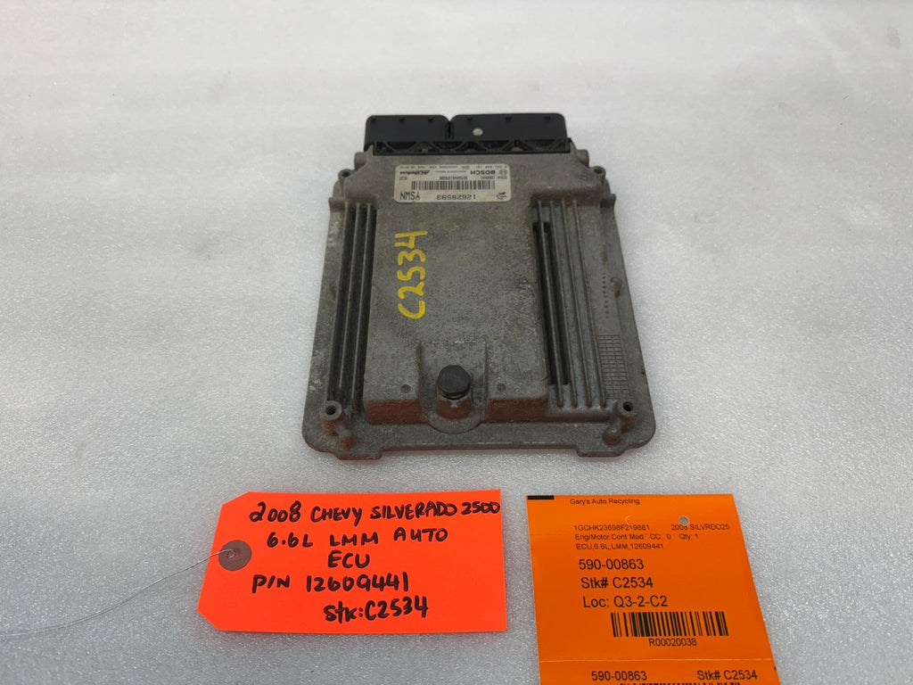 08 09 10 Chevrolet GMC 2500HD DURAMAX 6.6 LMM ECM ECU ENGINE COMPUTER 12609441