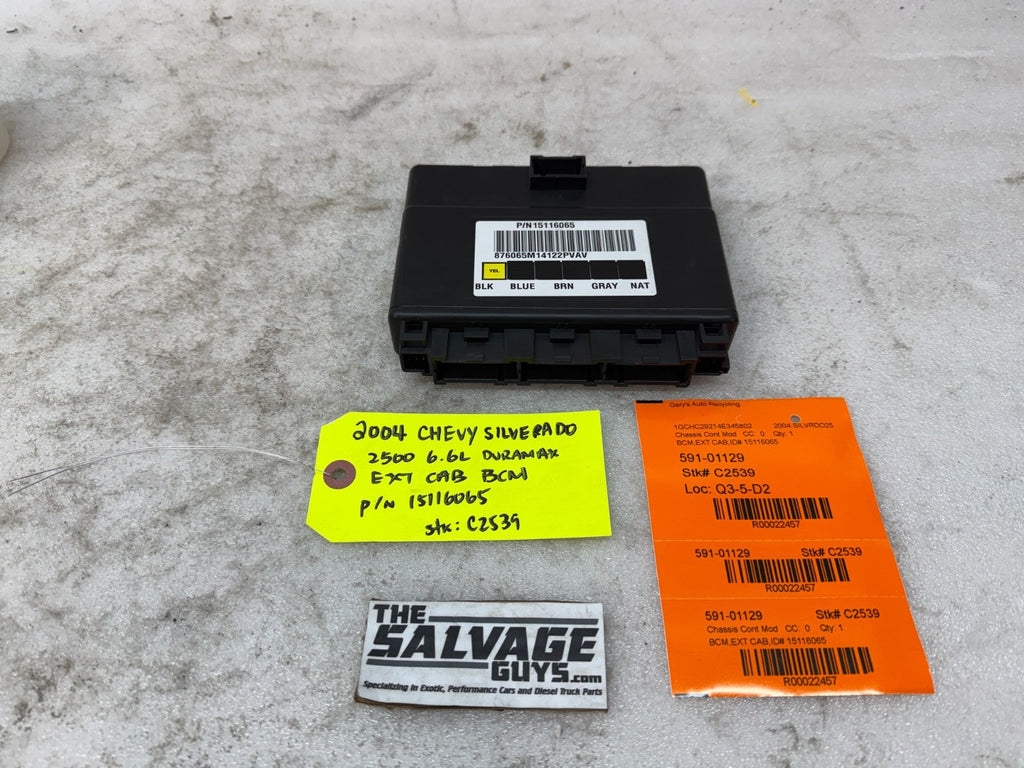 01-05 Chevrolet GMC 2500HD 3500HD 6.6 DURAMAX BODY CONTROL MODULE BCM 15116065