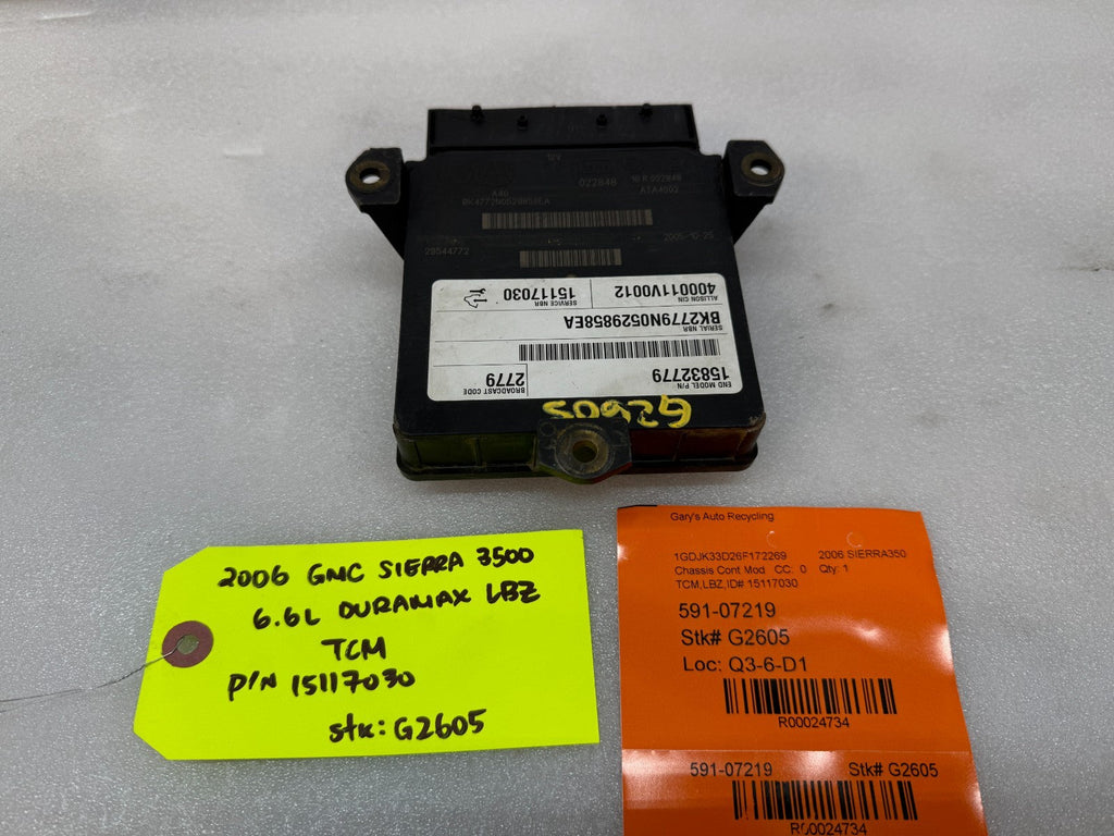 06 07 08 GMC SIERRA ALLISON A40 TRANSMISSION CONTROL MODULE TCM TCU A40 15117030