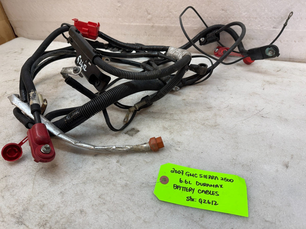 06 07 GMC CHEVROLET SILVERADO 2500HD 3500HD 6.6 LBZ OEM BATTERY CABLES
