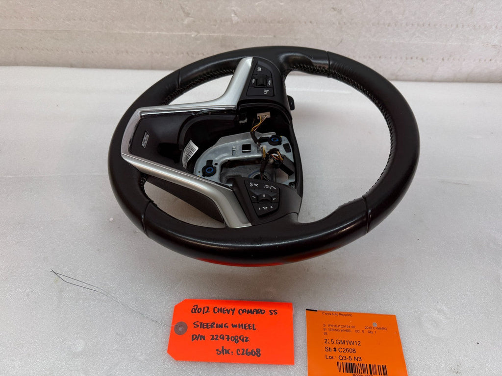 12-15 CHEVROLET CAMARO SS BLACK LEATHER STEERING WHEEL AUTO TRANS 22970892