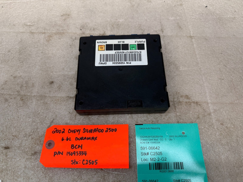 01 02 Chevrolet GMC DURAMAX LB7 6.6 BODY CONTROL MODULE BCM 15095334