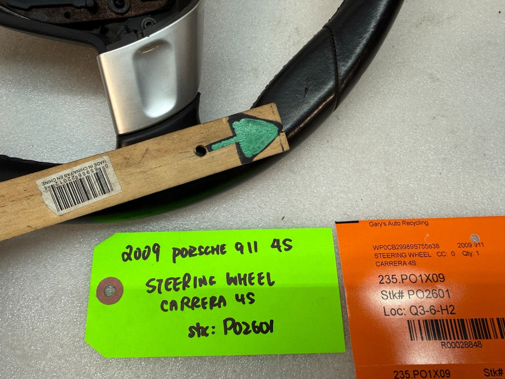 09 PORSCHE 997 911 BLACK LEATHER SPORT STEERING WHEEL MANUAL 99734780442 06-09