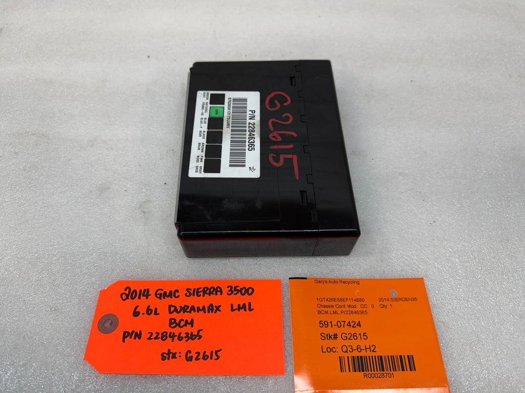 11-14 Chevrolet GMC 2500HD DURAMAX 6.6 LML BCM BODY CONTROL MODULE 22846365
