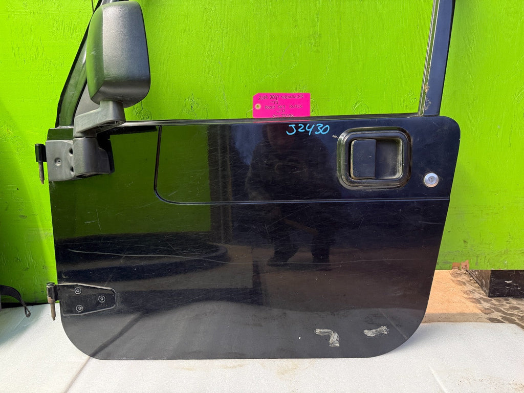 06 JEEP WRANGLER TJ LJ OEM FULL HARD DOORS COMPLETE KEY MIRRORS BLACK 97-06