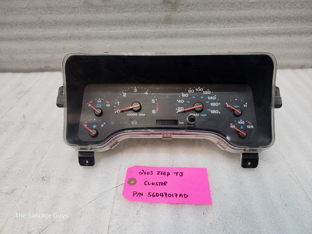 03 JEEP WRANGLER TJ LJ OEM METRIC SPEEDOMETER GAUGE CLUSTER 56047017AD 03-06