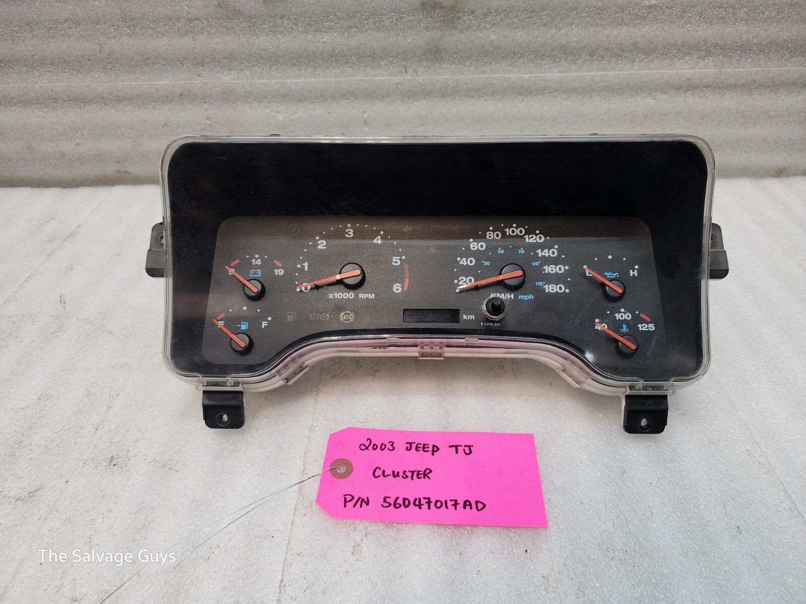 03 JEEP WRANGLER TJ LJ OEM METRIC SPEEDOMETER GAUGE CLUSTER 56047017AD 03-06