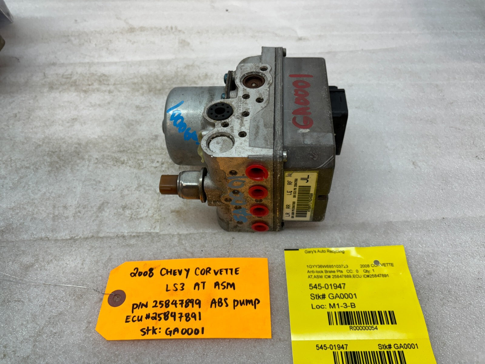 08 CHEVROLET CORVETTE C6 OEM ABS ANTI LOCK BRAKE PUMP MODULE 25847891 24K