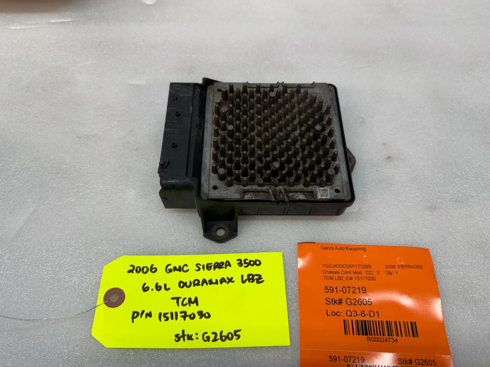 06 07 08 GMC SIERRA ALLISON A40 TRANSMISSION CONTROL MODULE TCM TCU A40 15117030