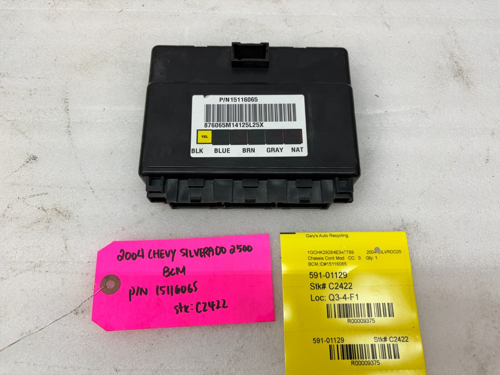 01-05 Chevrolet GMC 2500HD 3500HD 6.6 DURAMAX BODY CONTROL MODULE BCM 15116065