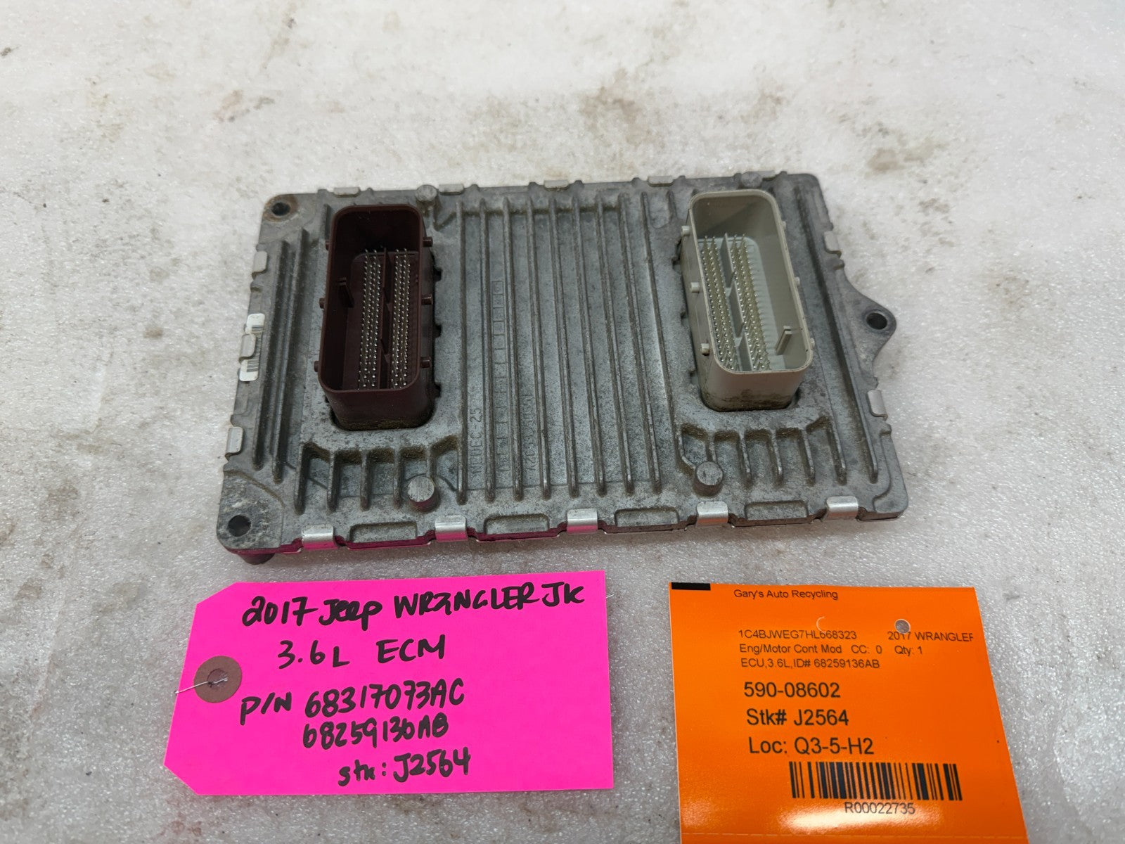 16 17 18 JEEP WRANGLER JK 3.6 AUTO TRANS ENGINE COMPUTER ECM ECU P68259136AB