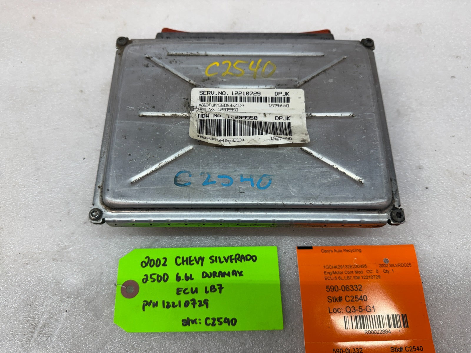 01-04 Chevrolet GMC 2500HD DURAMAX 6.6 LB7 ECM ECU ENGINE COMPUTER 12210729