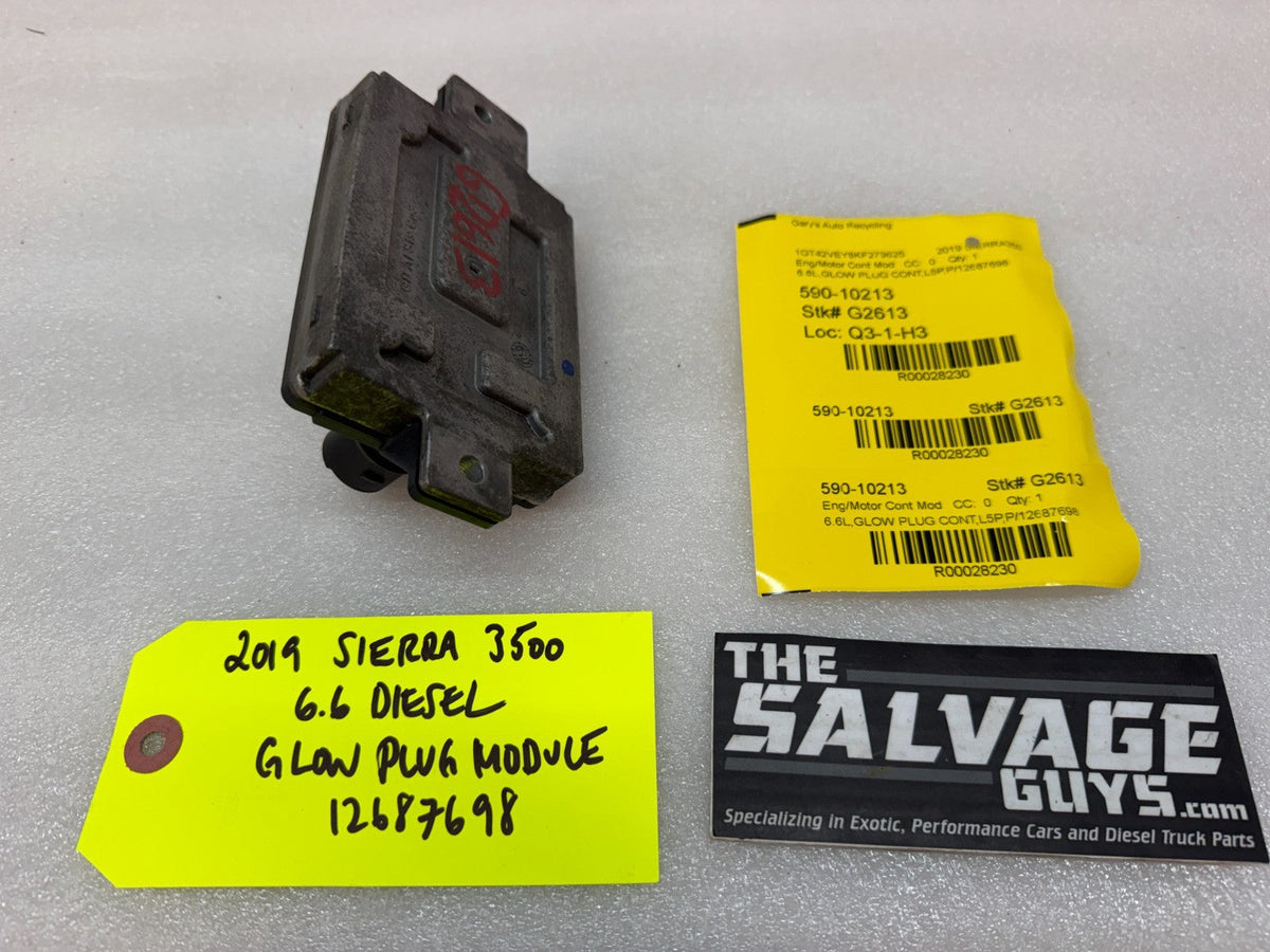 19 CHEVROLET GMC SIERRA SILVERADO 6.6 2500 GPM GLOW PLUG CONTROL MODULE 12687698