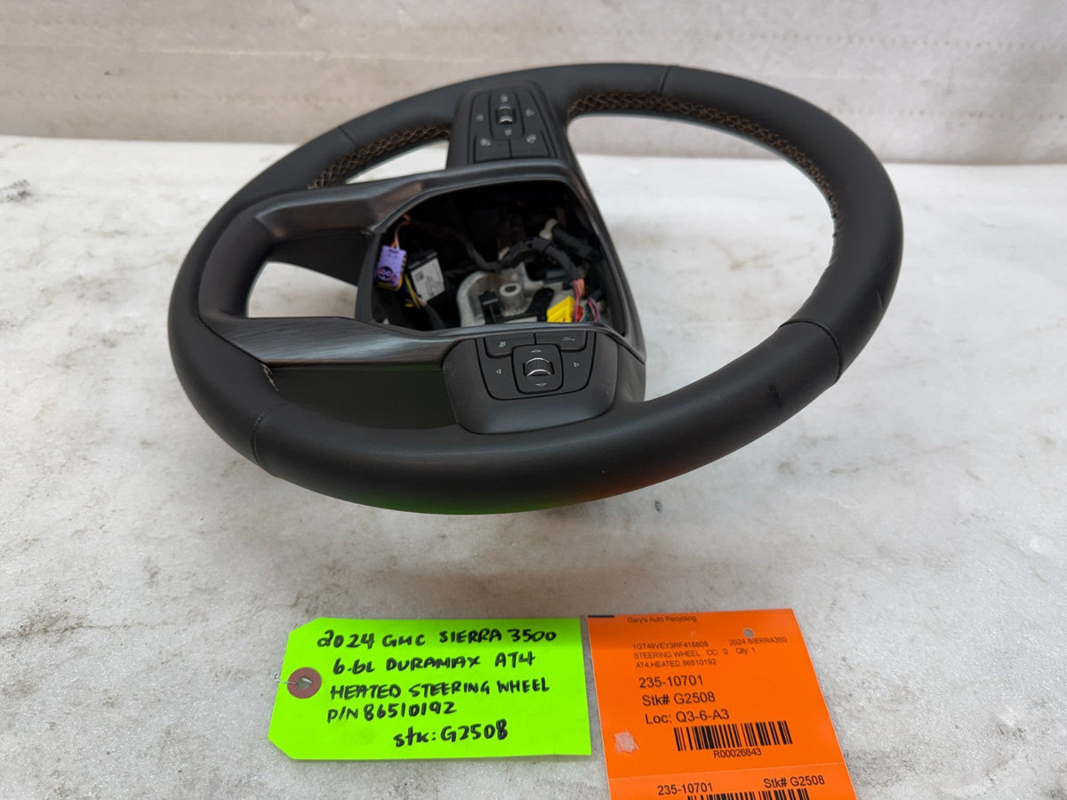 24 25 Chevrolet GMC SIERRA AT4 BLACK LEATHER HEATED STEERING WHEEL 86510192