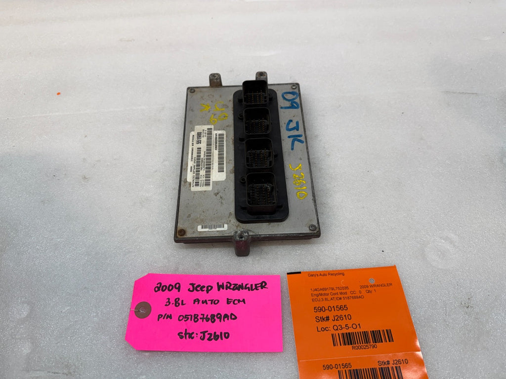 09 JEEP WRANGLER 3.8 AUTOMATIC JK ENGINE COMPUTER ECM ECU P05187698AD