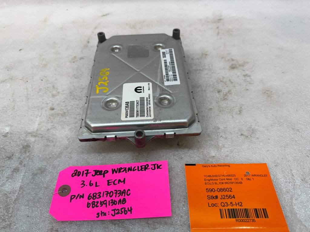 16 17 18 JEEP WRANGLER JK 3.6 AUTO TRANS ENGINE COMPUTER ECM ECU P68259136AB