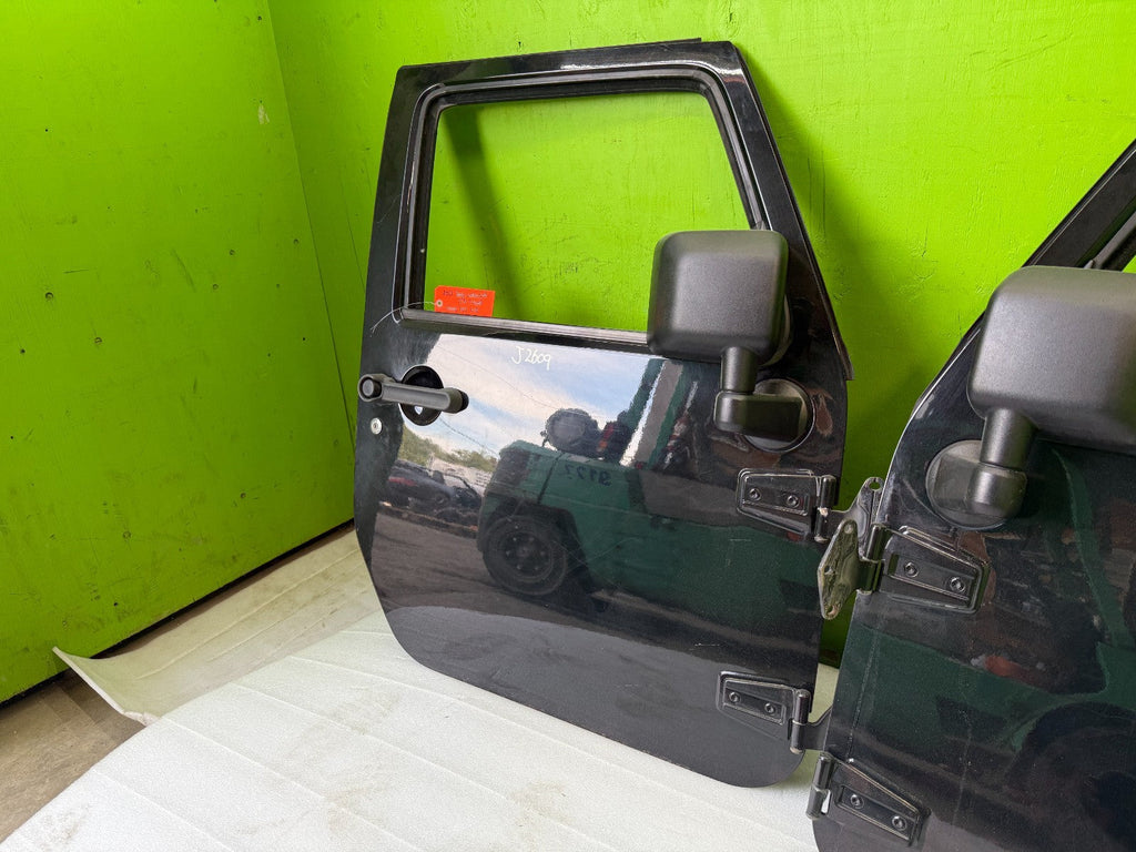 07-18 JEEP WRANGLER JK OEM FULL HARD DOORS BLACK WITH DOOR PANELS MIRROR PX8