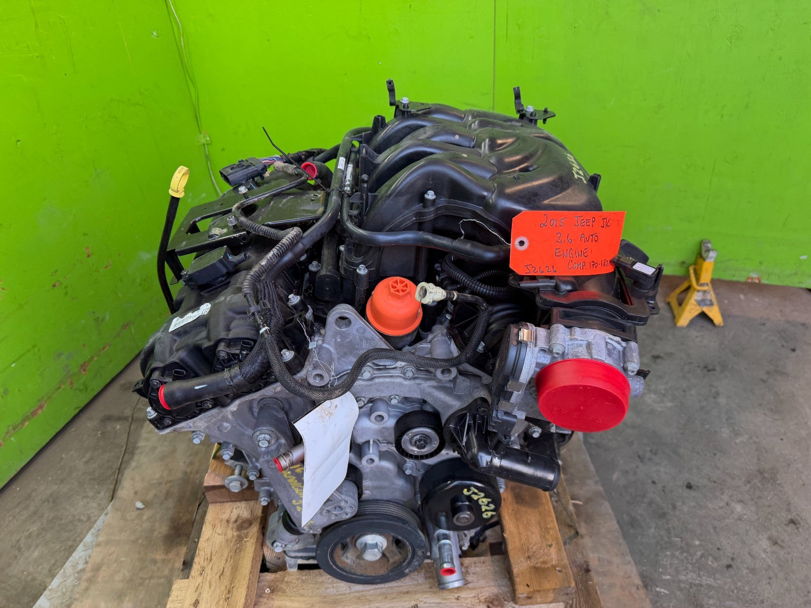 15 JEEP WRANGLER JK 3.6 COMPLETE ENGINE MOTOR ASSEMBLY 110k 14-18