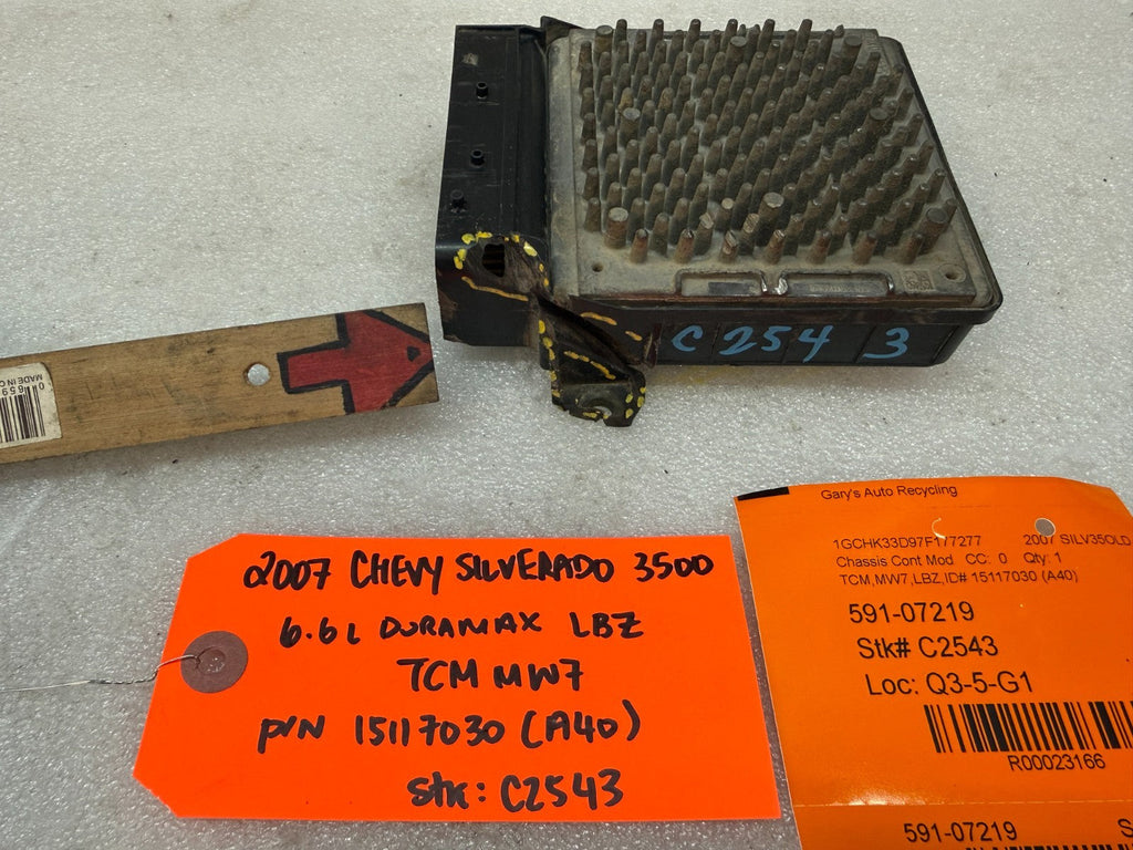 06 07 08 GMC SIERRA ALLISON A40 TRANSMISSION CONTROL MODULE TCM TCU A40 15117030