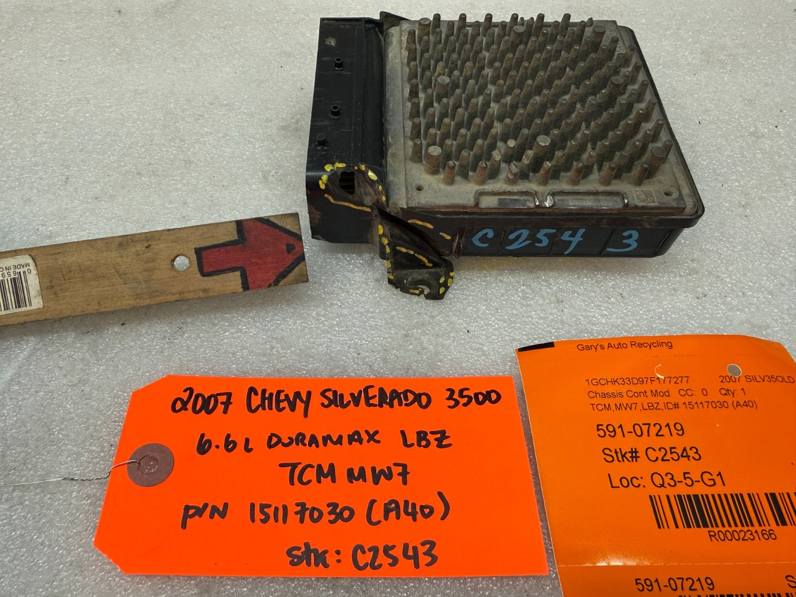 06 07 08 GMC SIERRA ALLISON A40 TRANSMISSION CONTROL MODULE TCM TCU A40 15117030