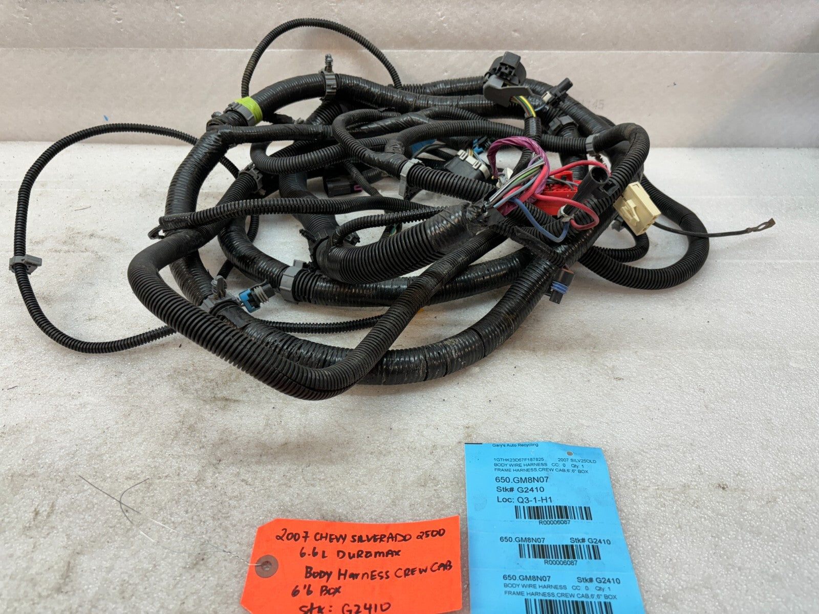 06 07 Chevrolet GMC 2500HD 3500 4wd CREW CAB SHORT BOX CHASSIS WIRING HARNESS