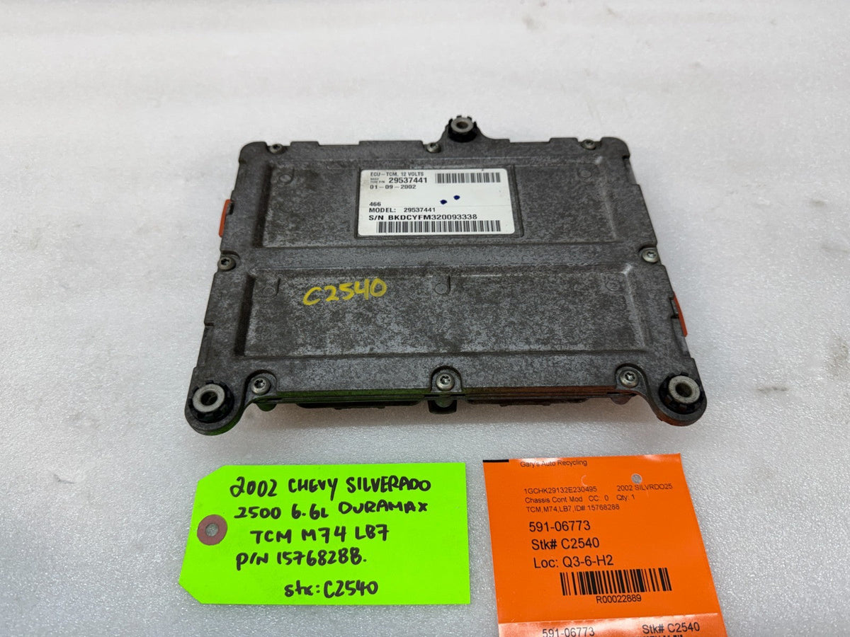 02 Chevrolet GMC SILVERADO 6.6 TCM TCU TRANSMISSION COMPUTER ALLISON 15768288