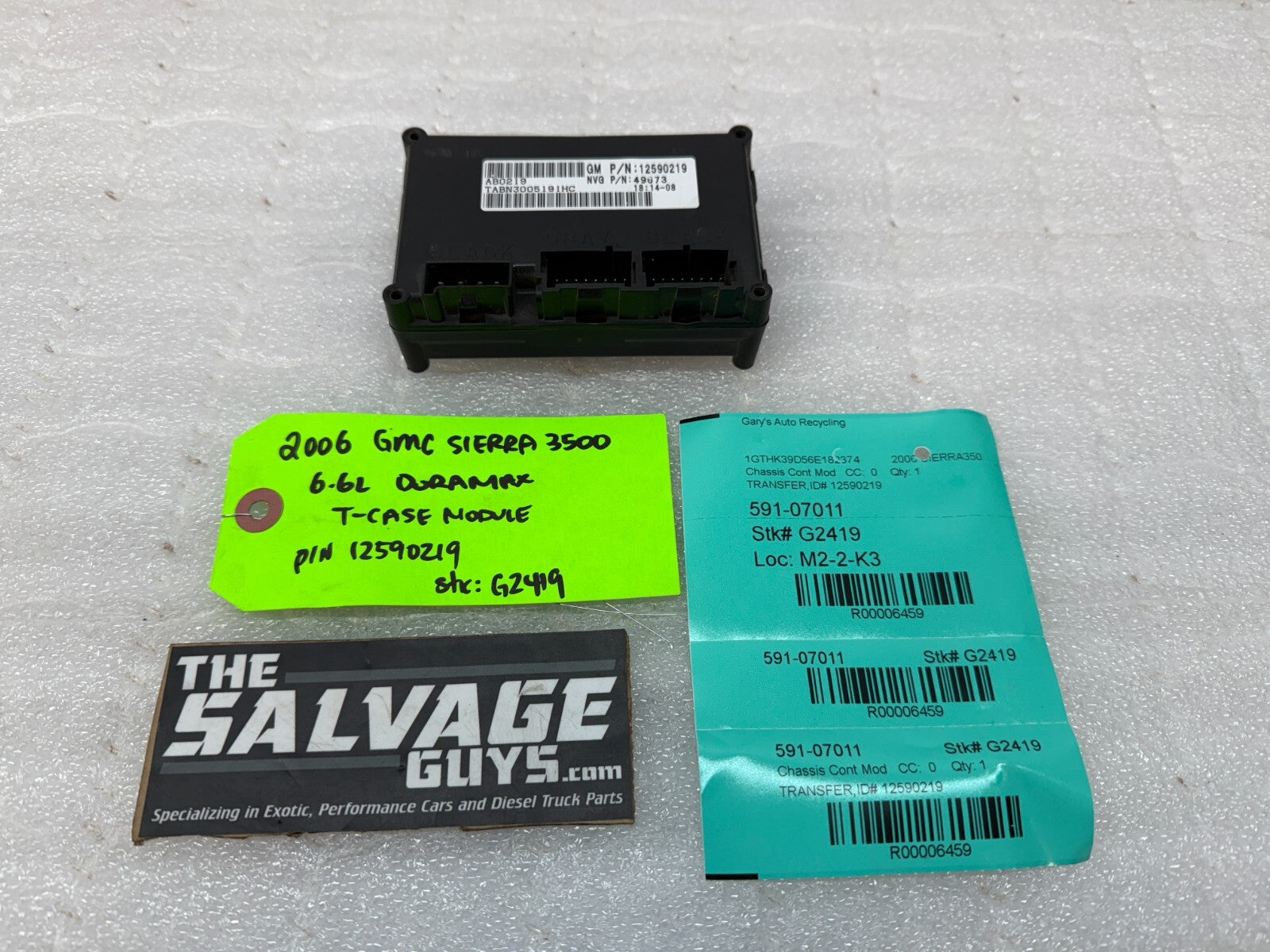 03-06 GMC SIERRA SILVERADO 2500 3500 TRANSFER CASE CONTROL MODULE 12590219