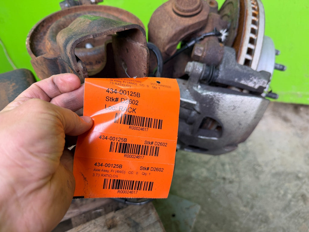 2012 DODGE RAM 3500 6.7 CUMMINS DIESEL 3.73 FRONT DIFFERENTIAL AXLE SRW