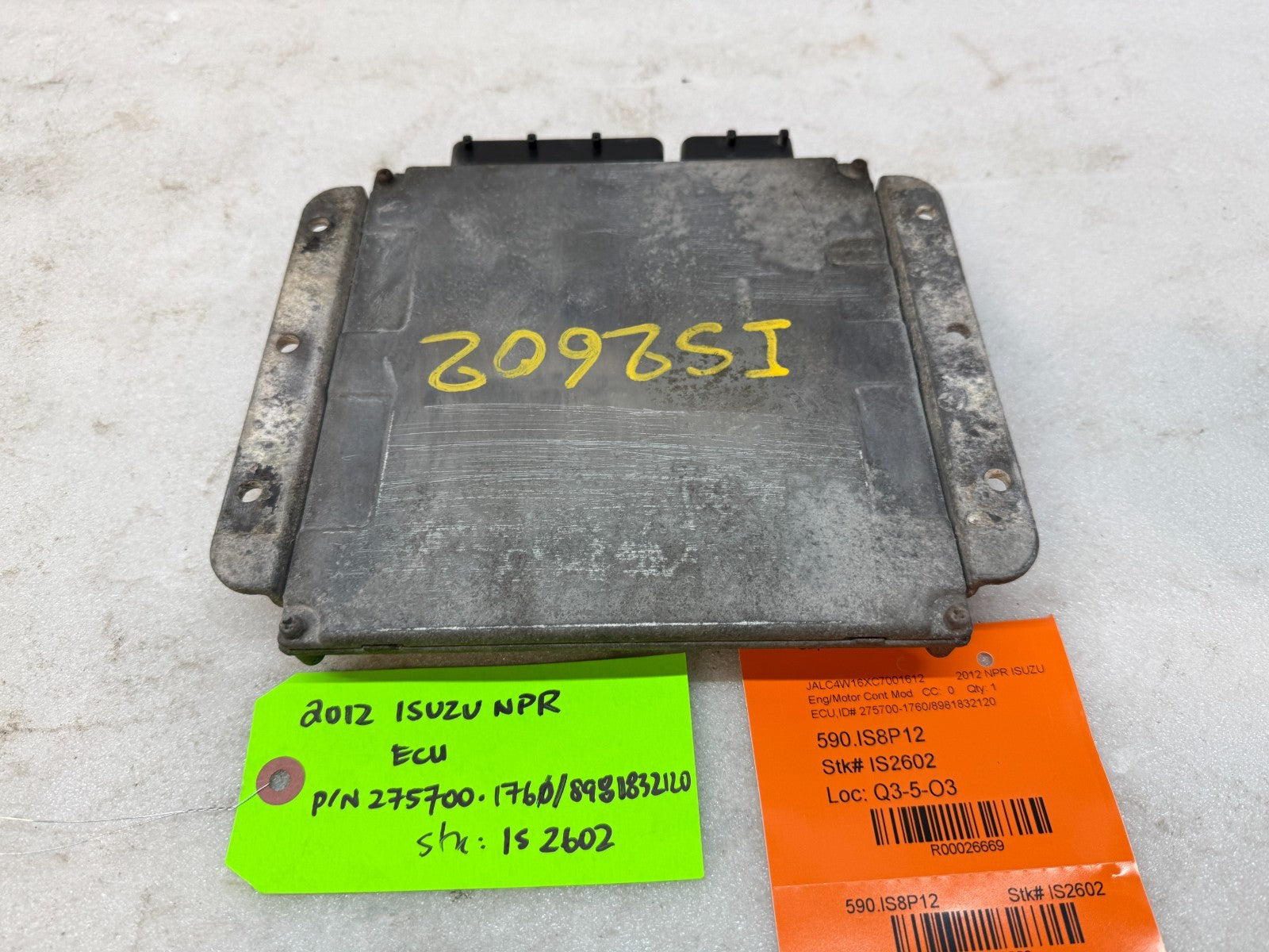 12 ISUZU NRR NPR NQR 5.2 4HK1 ECU ECM COMPUTER MODULE 275700-1760 8981832120
