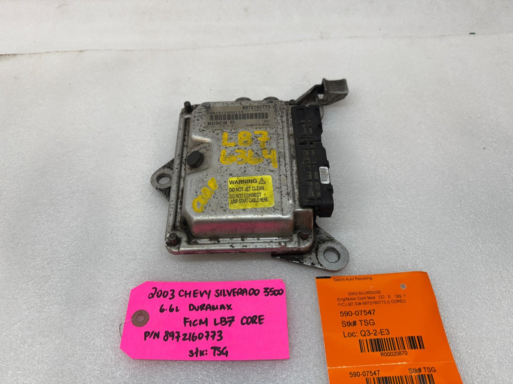 03 Chevrolet GMC LB7 6.6 DURAMAX FICM FUEL INJECTION CONTROL MODULE 8972160773