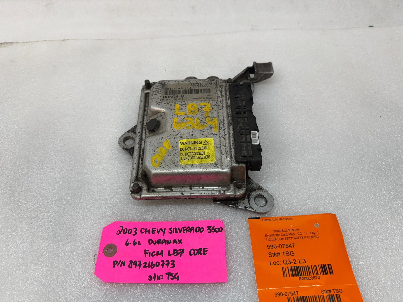 03 Chevrolet GMC LB7 6.6 DURAMAX FICM FUEL INJECTION CONTROL MODULE 8972160773