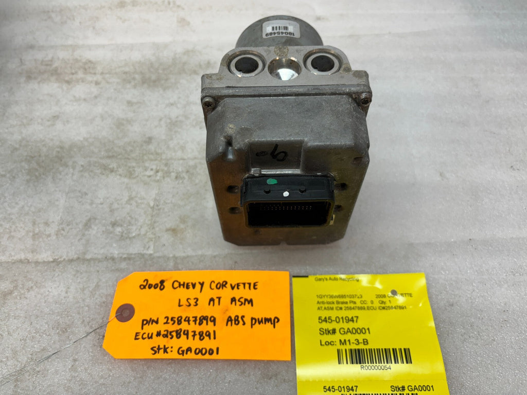 08 CHEVROLET CORVETTE C6 OEM ABS ANTI LOCK BRAKE PUMP MODULE 25847891 24K