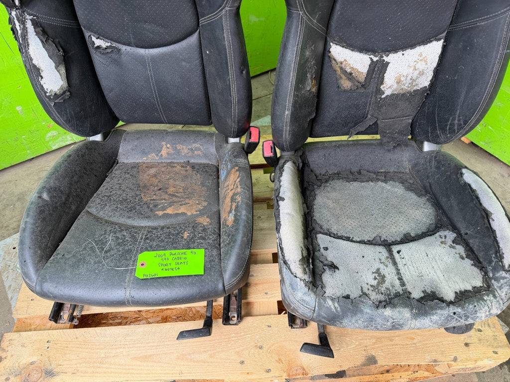 09 PORSCHE 997 911 LEFT RIGHT FRONT HEATED MANUAL SPORT SEATS 05-12