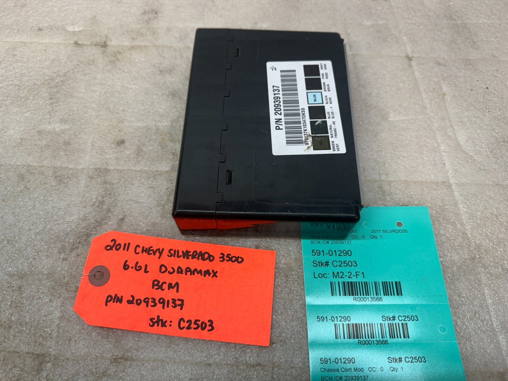 11-14 Chevrolet GMC 2500HD DURAMAX 6.6 LML BCM BODY CONTROL MODULE 20939137