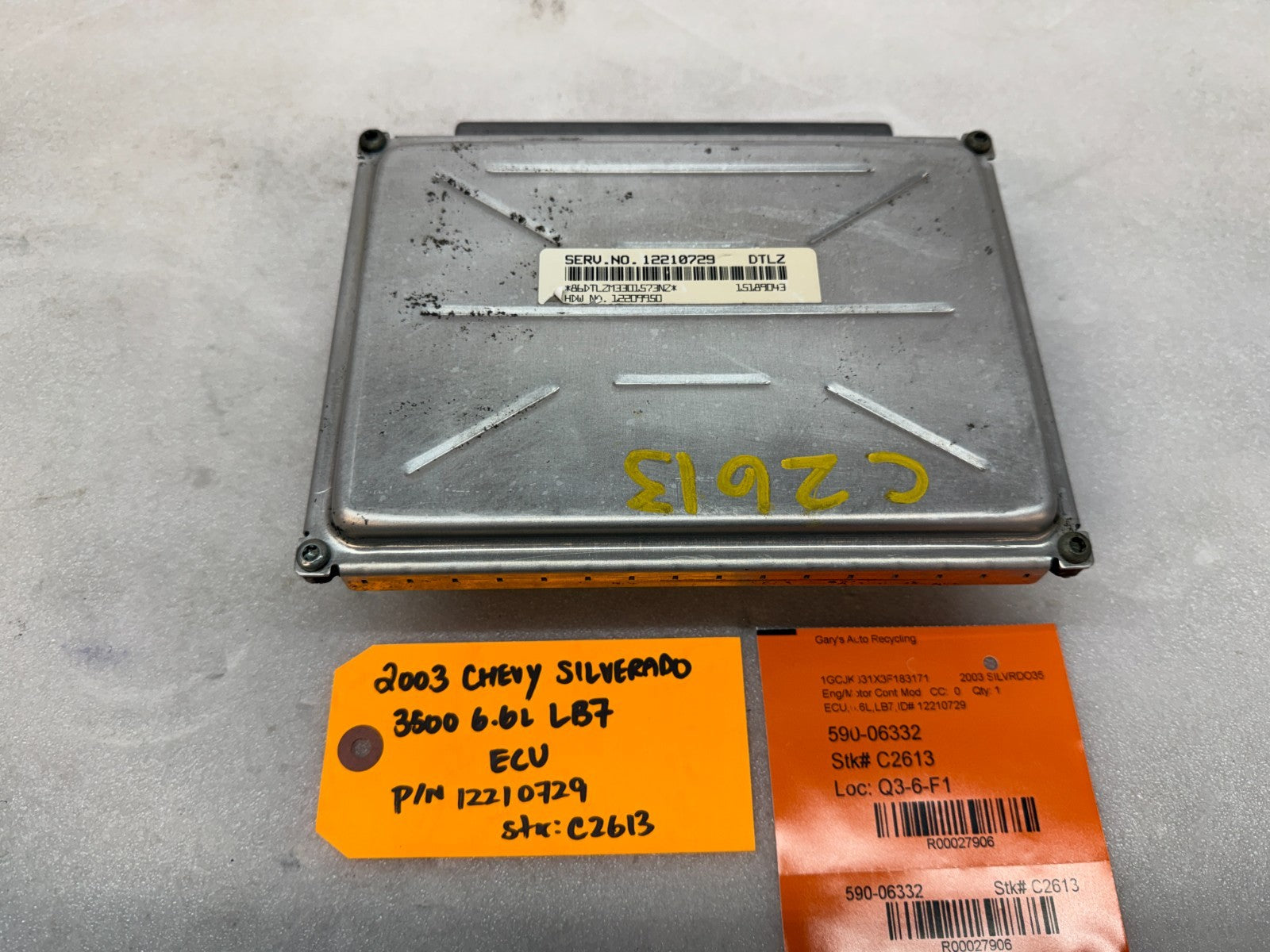 01-04 Chevrolet GMC 2500HD DURAMAX 6.6 LB7 ECM ECU ENGINE COMPUTER 12210729