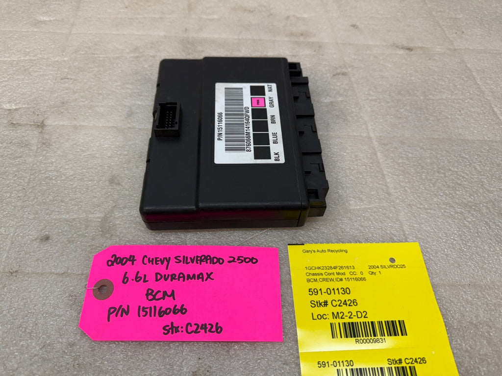 01-05 Chevrolet GMC 2500HD 3500HD 6.6 DURAMAX BODY CONTROL MODULE BCM 15116066