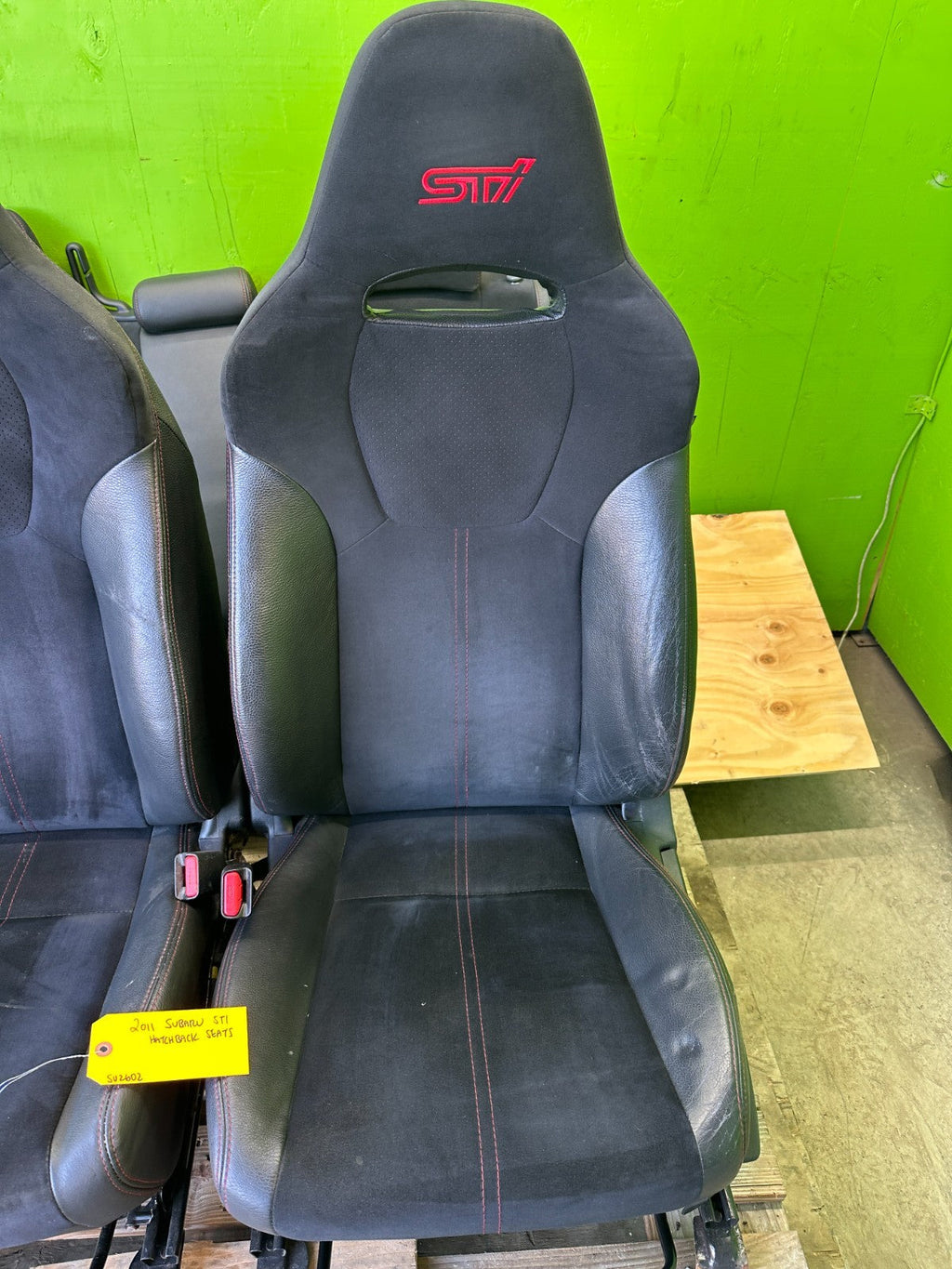 11 Subaru Impreza STi HATCHBACK FRONT REAR SEATS BLACK ALCANTARA 08-14