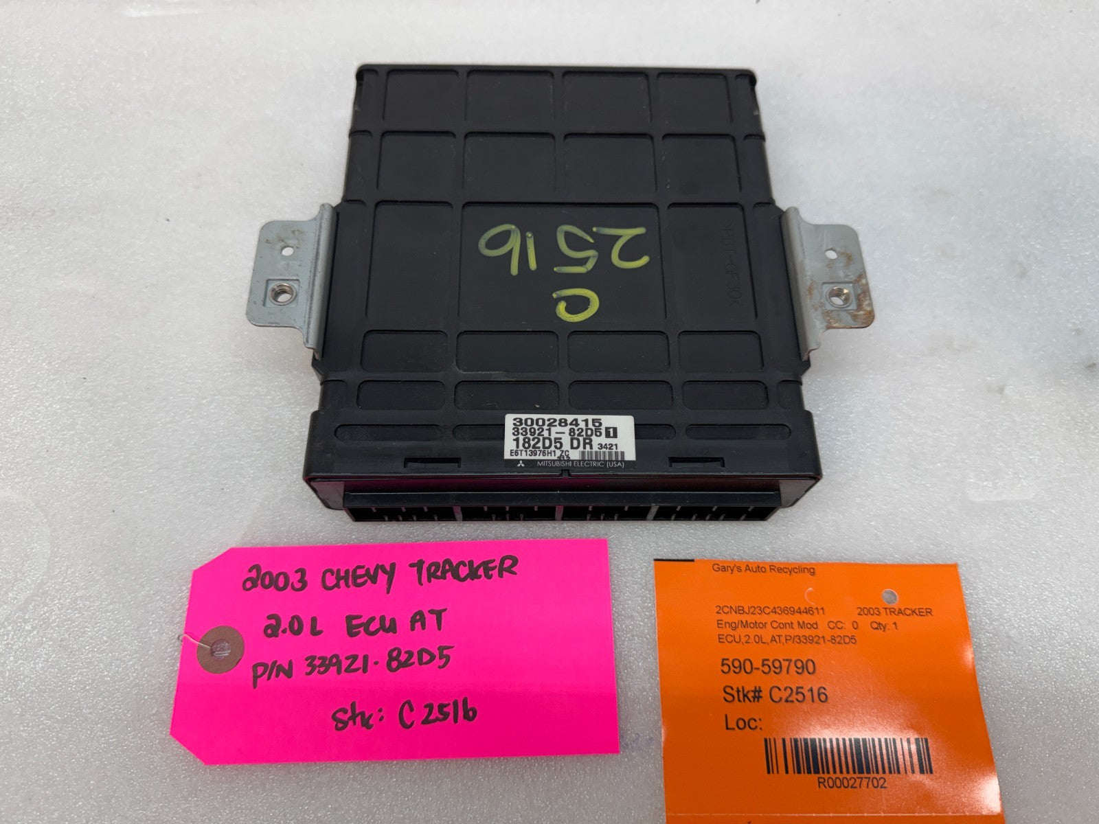 03 04 CHEVROLET TRACKER GRAND VITARA GEO 2.0 ENGINE COMPUTER ECM ECU 33921-82D5