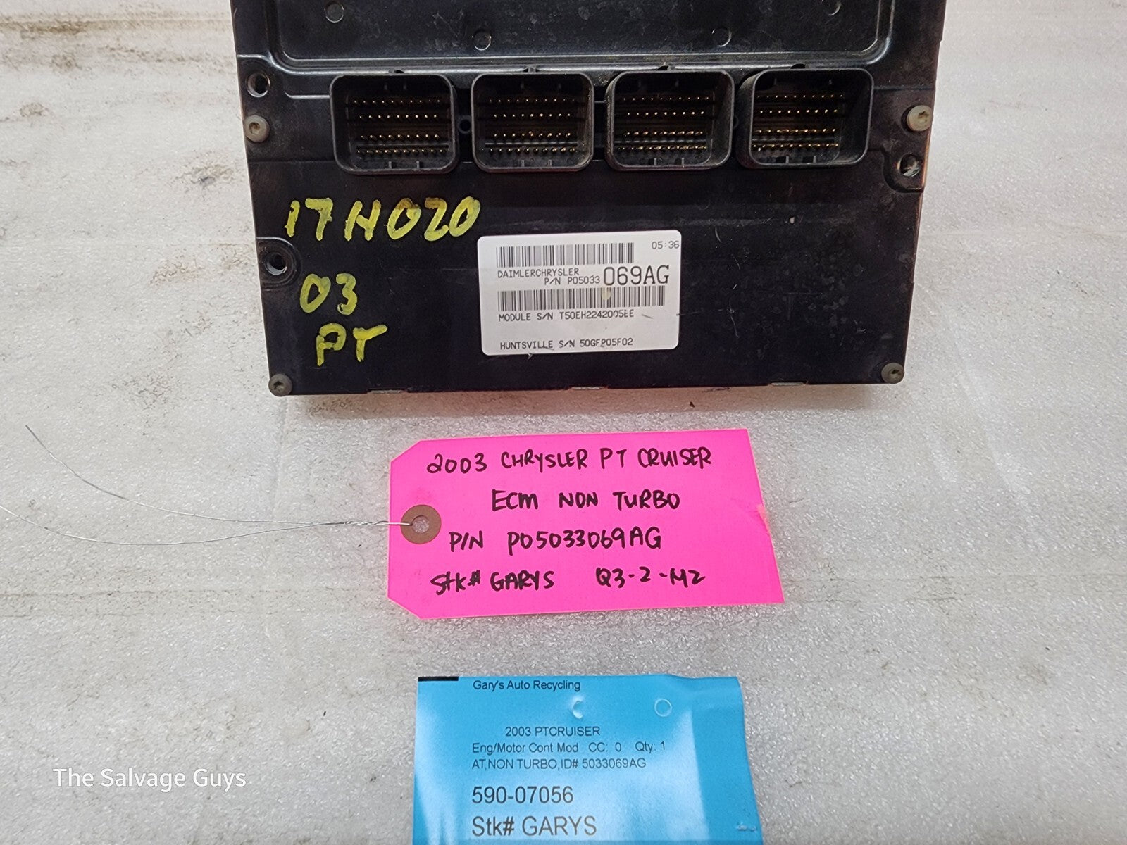 03 CHRYSLER PT CRUISER 2.4 NON TURBO ENGINE COMPUTER ECM ECU P05033069AG