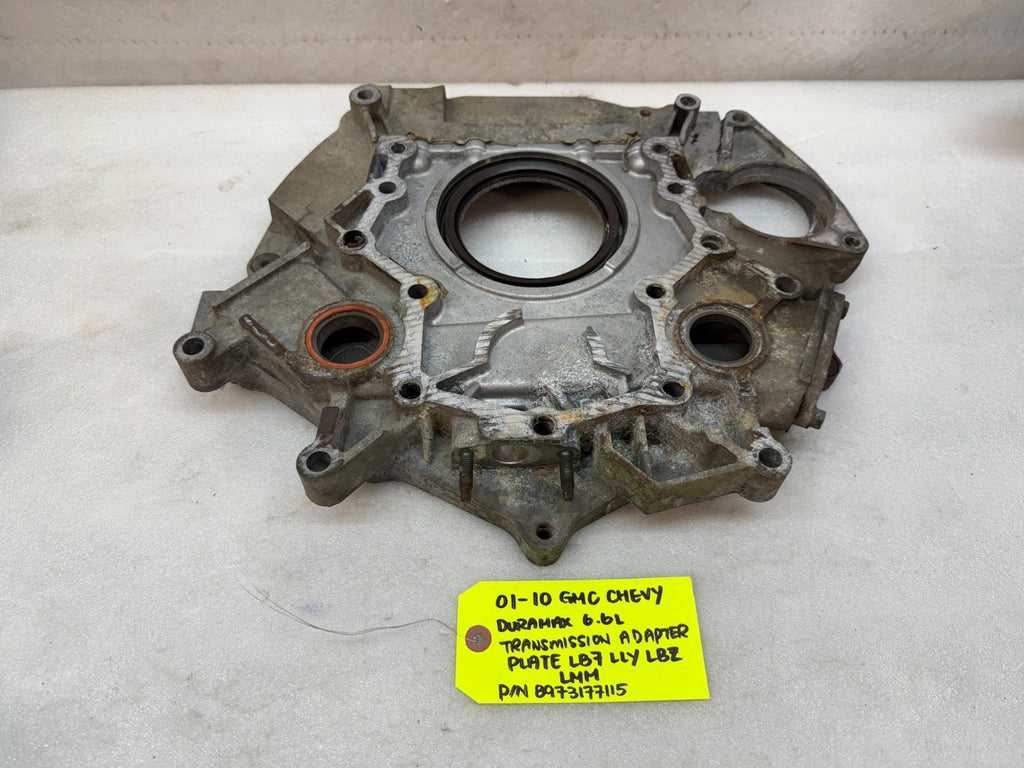 01-10 GMC LB7 LLY LBZ LMM 6.6 TRANSMISSION TO ENGINE ADAPTER PLATE 8973177115