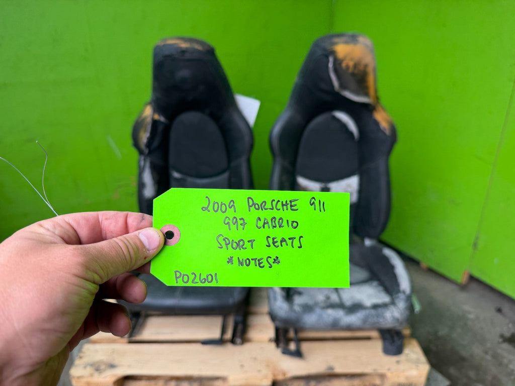 09 PORSCHE 997 911 LEFT RIGHT FRONT HEATED MANUAL SPORT SEATS 05-12