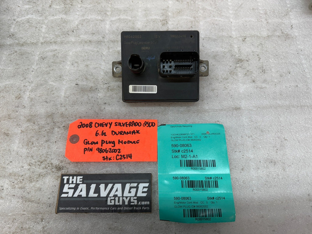 07-10 CHEVROLET SILVERADO DURAMAX 6.6 GLOW PLUG CONTROL MODULE OEM 98062002