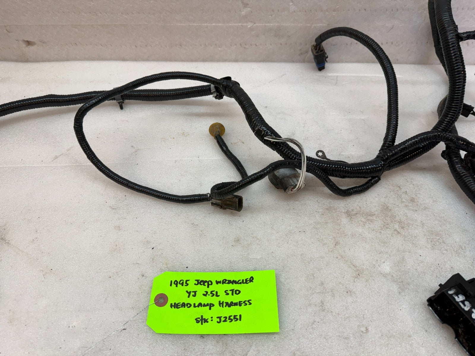 95 JEEP WRANGLER YJ HEADLIGHT HEAD LAMP WIRING HARNESS LOOM
