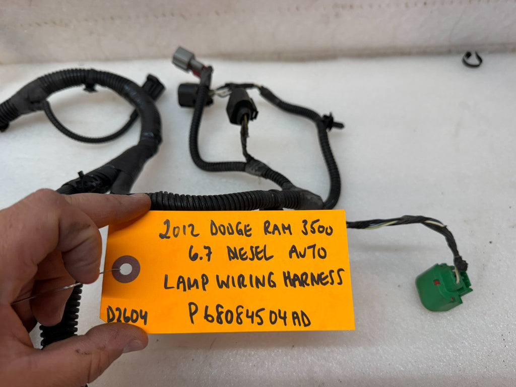 10 11 12 DODGE RAM 2500 3500 6.7 FRONT END HEADLIGHT WIRING HARNESS P68084504AD