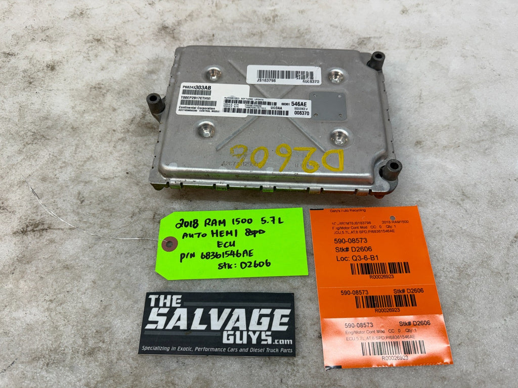 18 DODGE RAM SPORT 1500 5.7 HEMI ENGINE COMPUTER ECM ECU 68361546AE 15-21 63k