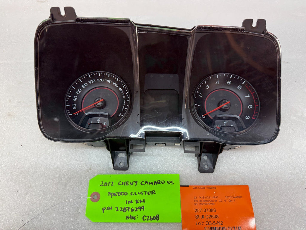 12 CHEVROLET CAMARO SS METRIC SPEEDOMETER GAUGE CLUSTER AUTO 22876299