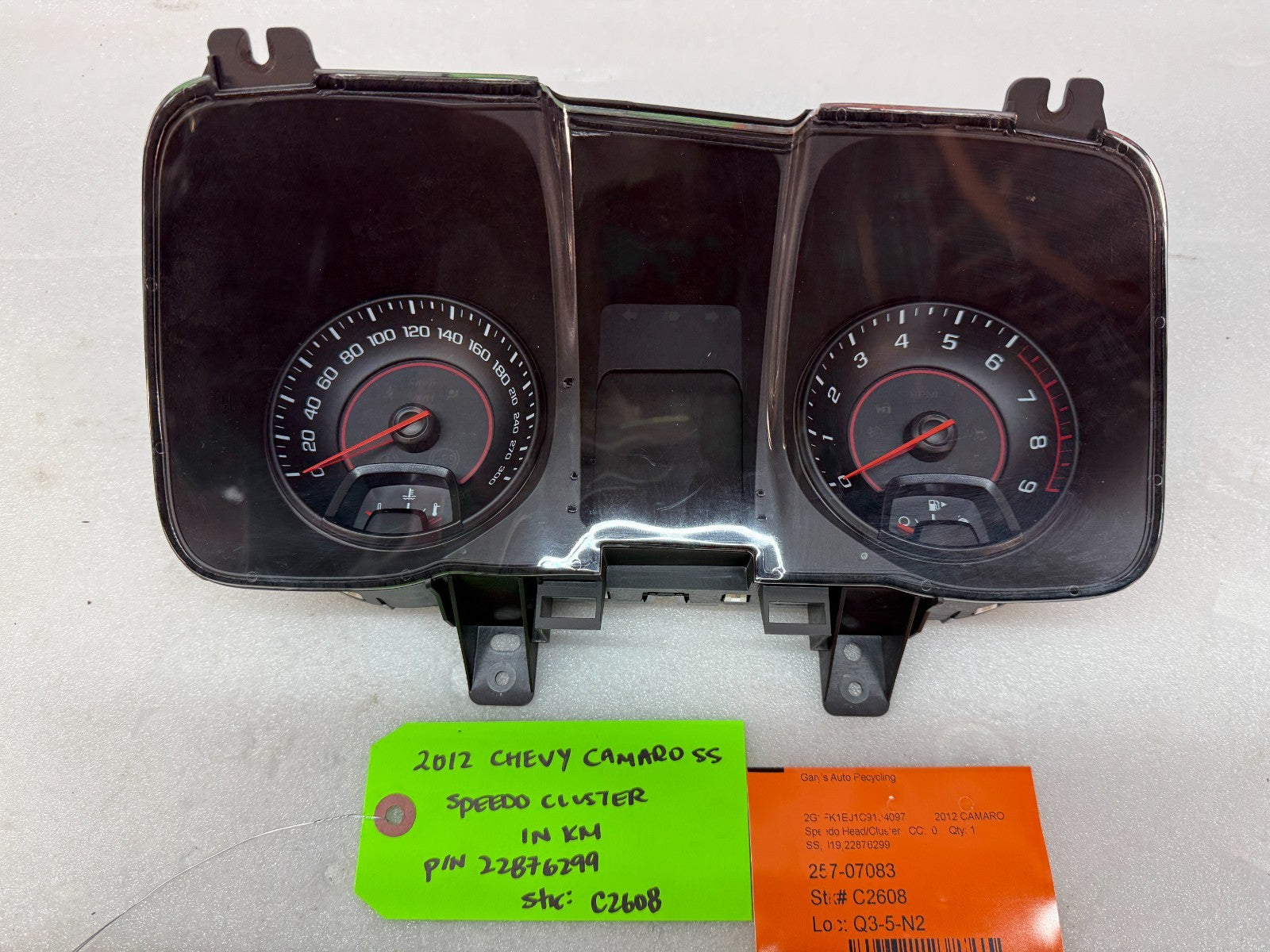 12 CHEVROLET CAMARO SS METRIC SPEEDOMETER GAUGE CLUSTER AUTO 22876299