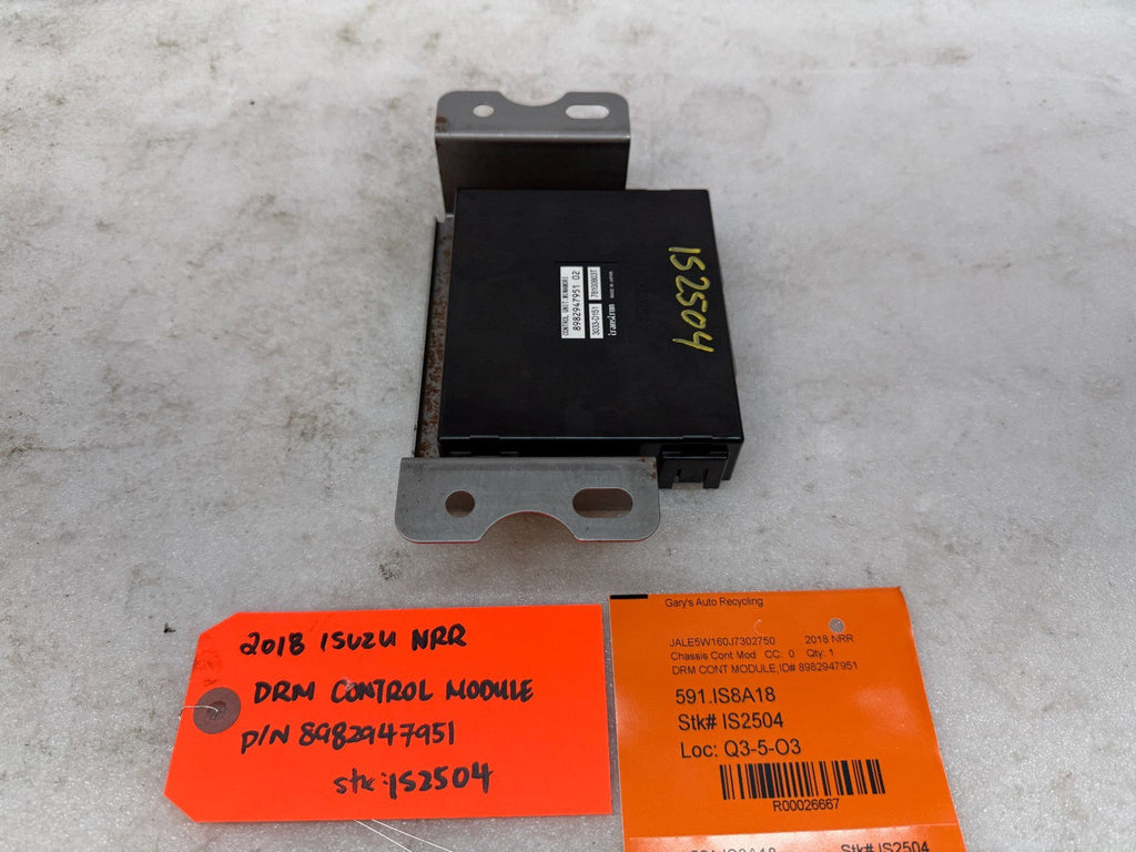 18 ISUZU NRR NPR NQR 5.2 DRM DATA RECORDING CONTROL MODULE 8982947951