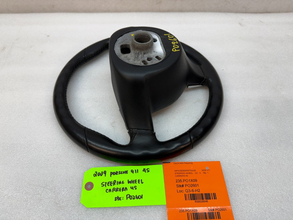 09 PORSCHE 997 911 BLACK LEATHER SPORT STEERING WHEEL MANUAL 99734780442 06-09