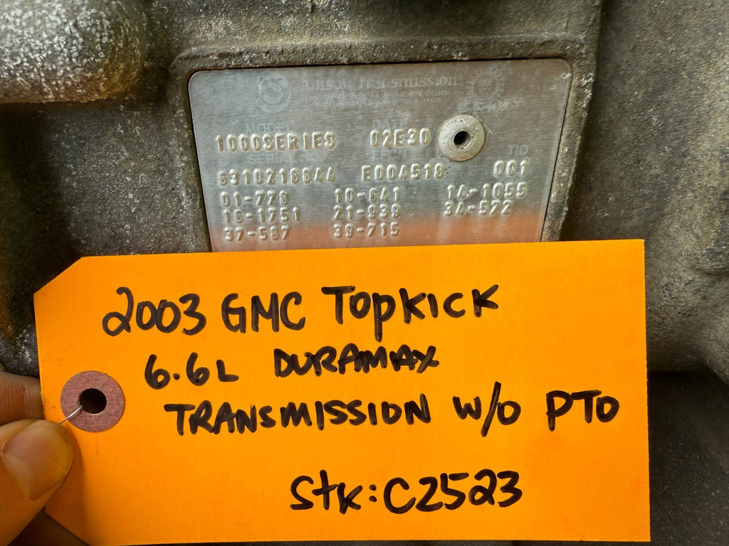 03 Chevrolet GMC TOPKICK KODIAK  C4500 C5500 ALLISON AUTOMATIC TRANSMISSION 118K